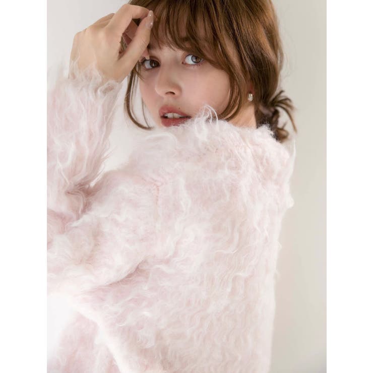 リップルカールⅤネックニット | dazzlin | 詳細画像3