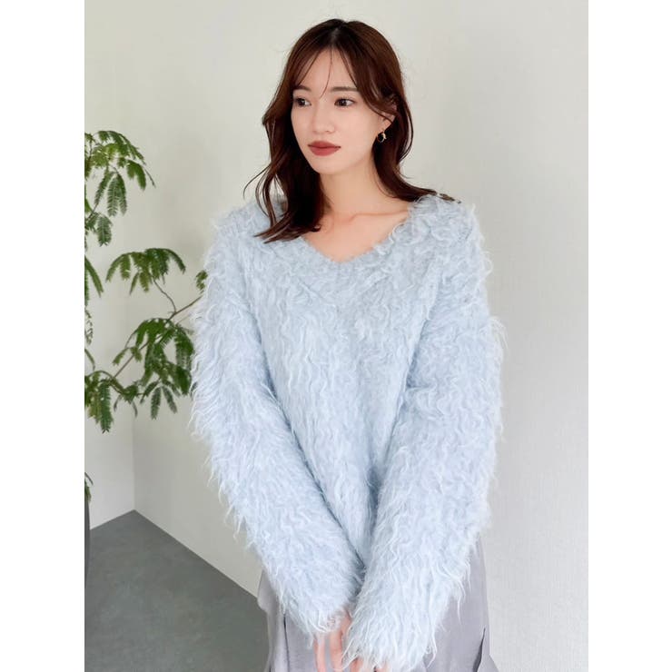 リップルカールⅤネックニット | dazzlin | 詳細画像31