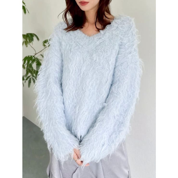 リップルカールⅤネックニット | dazzlin | 詳細画像32