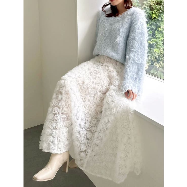 リップルカールⅤネックニット | dazzlin | 詳細画像33