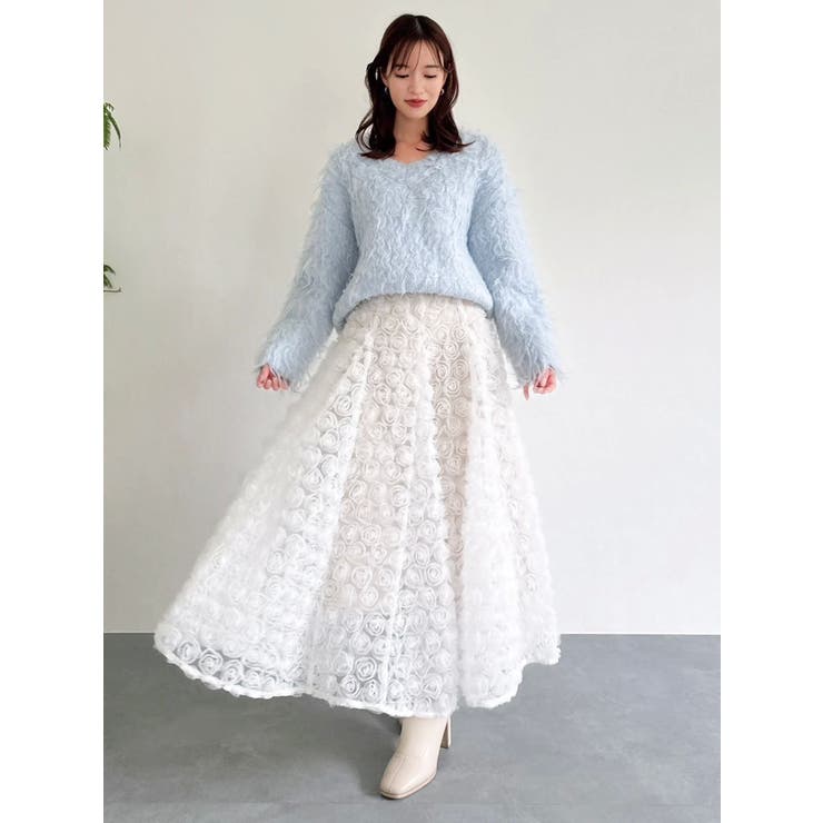 リップルカールⅤネックニット | dazzlin | 詳細画像36