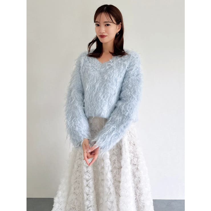 リップルカールⅤネックニット | dazzlin | 詳細画像37