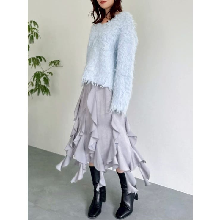 リップルカールⅤネックニット | dazzlin | 詳細画像38