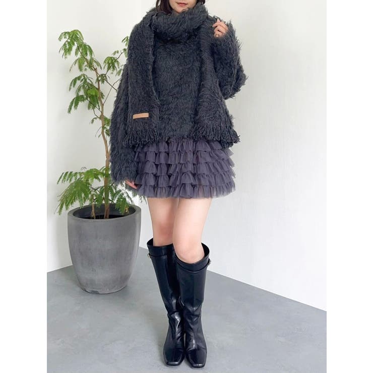 リップルカールⅤネックニット | dazzlin | 詳細画像44