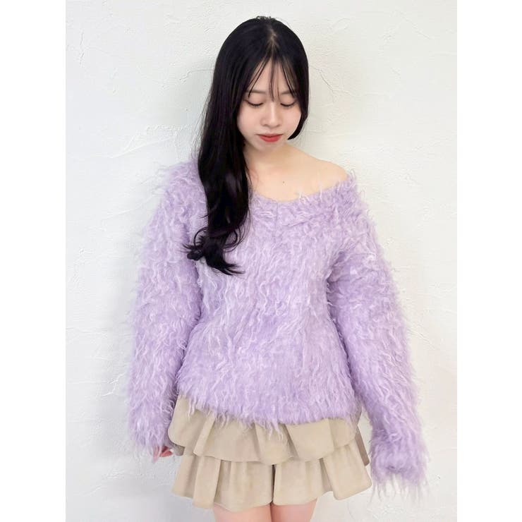 リップルカールⅤネックニット | dazzlin | 詳細画像45