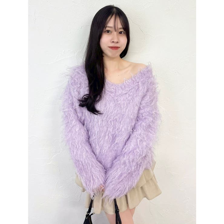 リップルカールⅤネックニット | dazzlin | 詳細画像46