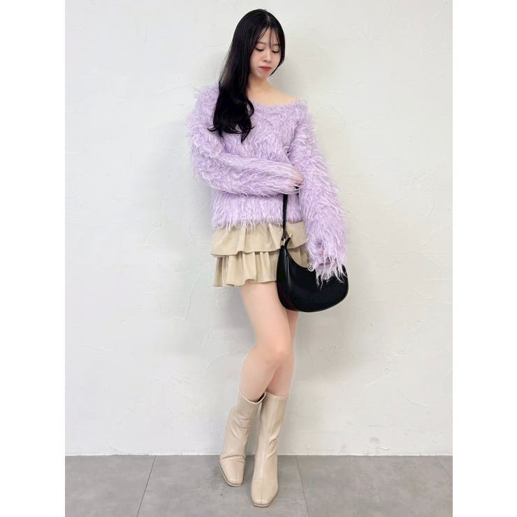 リップルカールⅤネックニット | dazzlin | 詳細画像47