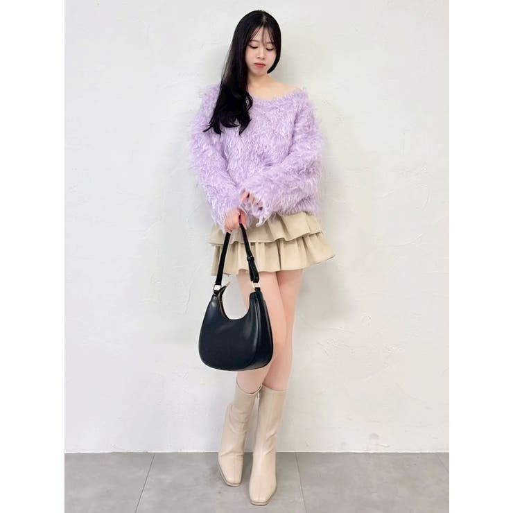 リップルカールⅤネックニット | dazzlin | 詳細画像49