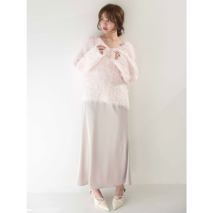 リップルカールⅤネックニット | dazzlin | 詳細画像5