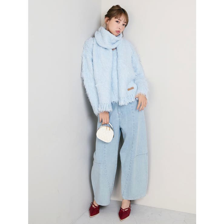 リップルカールⅤネックニット | dazzlin | 詳細画像9