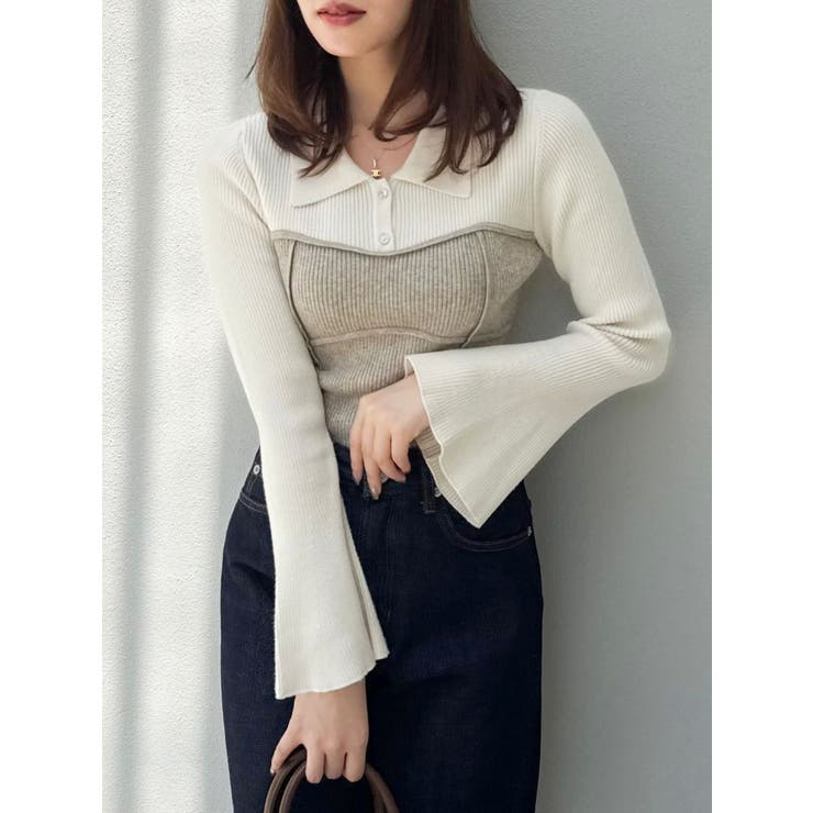 ラメビスチェラインニットトップス | dazzlin | 詳細画像14 