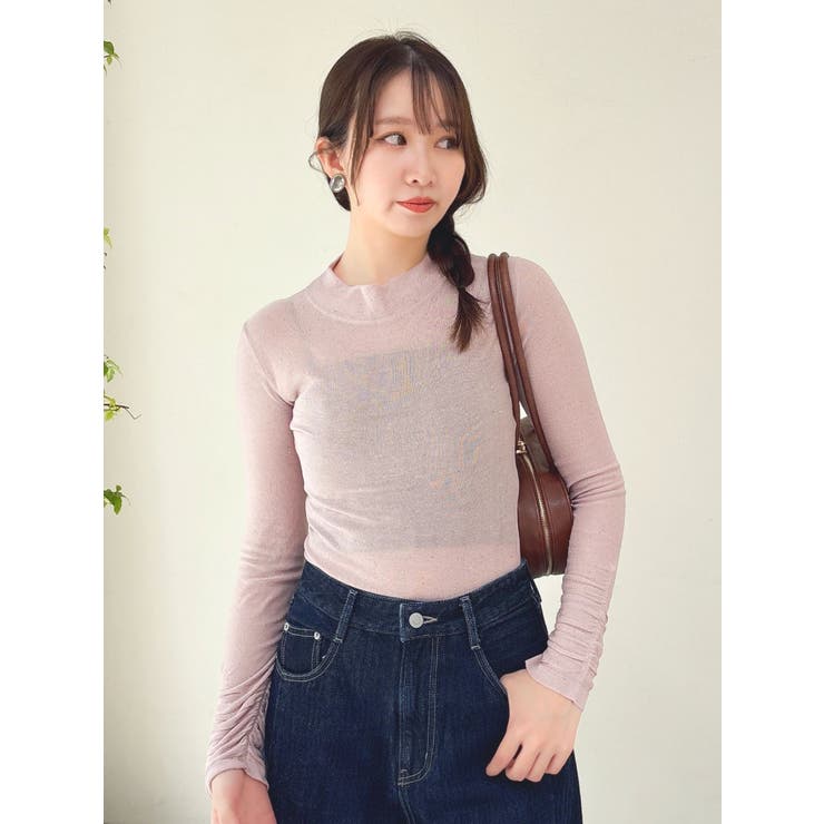 バックオープンスパンコールシアーニットトップス | dazzlin | 詳細画像4 