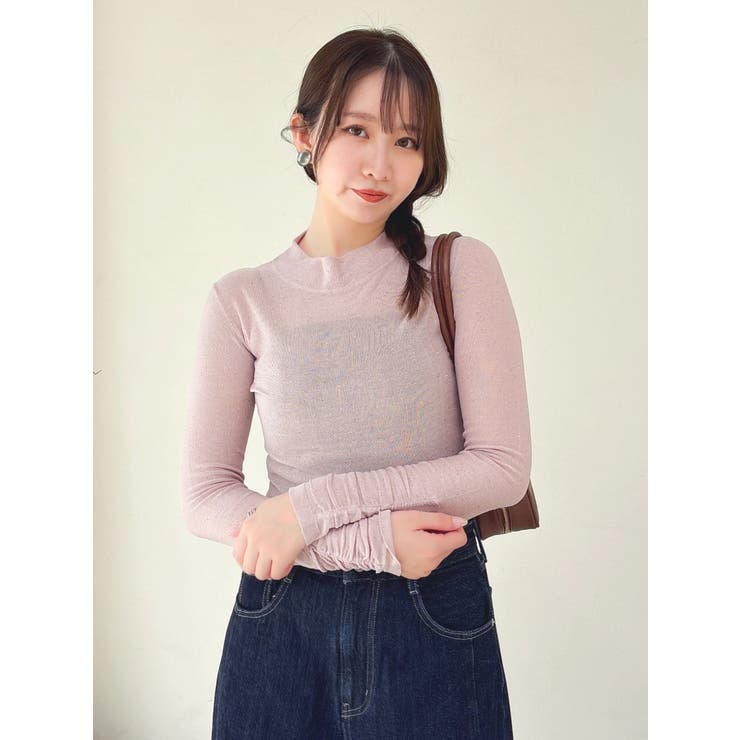 バックオープンスパンコールシアーニットトップス | dazzlin | 詳細画像6 