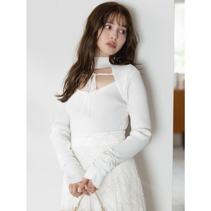 バックオープンリブニットトップス | dazzlin | 詳細画像2 