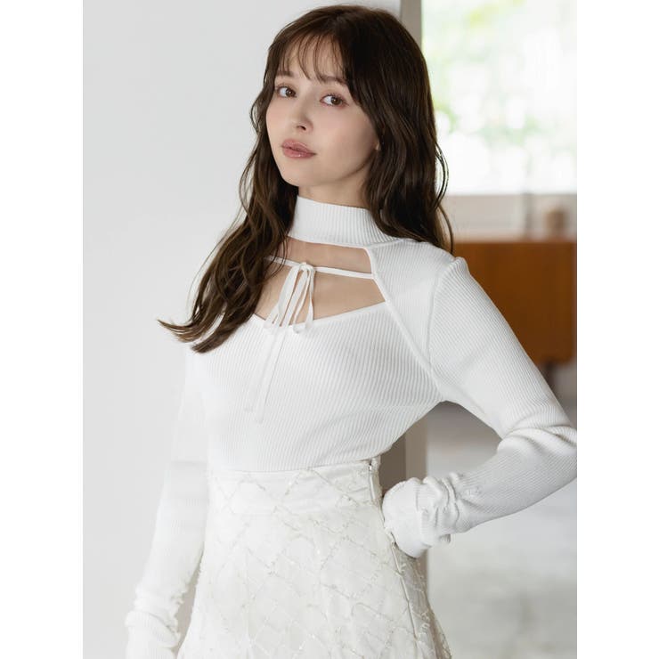 バックオープンリブニットトップス | dazzlin | 詳細画像3 