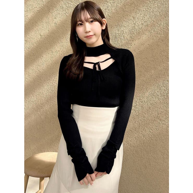 バックオープンリブニットトップス | dazzlin | 詳細画像9 