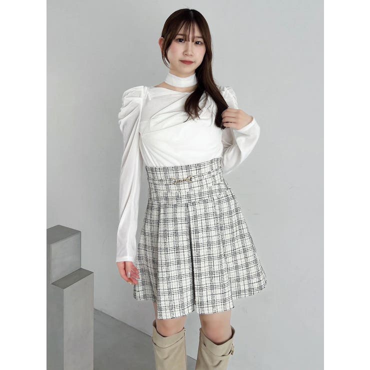 チョーカー付ドレープシアーベロアトップス | dazzlin | 詳細画像16 