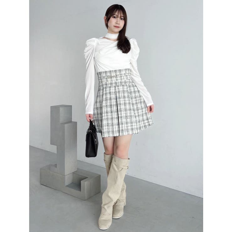 チョーカー付ドレープシアーベロアトップス | dazzlin | 詳細画像18 