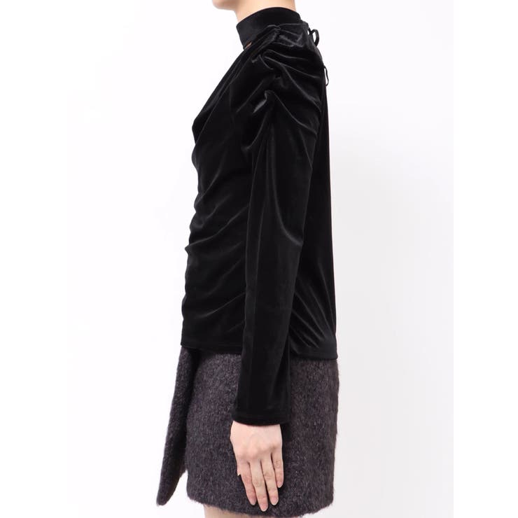 チョーカー付ドレープシアーベロアトップス | dazzlin | 詳細画像25 