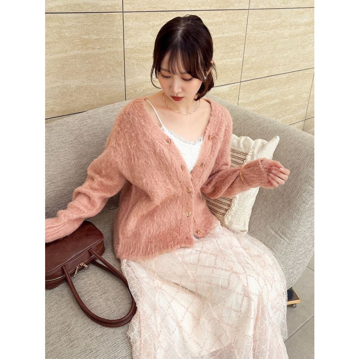 ピンク | ルミナスカラーカーディガン | dazzlin