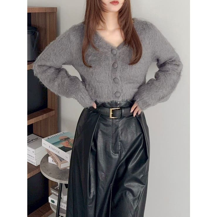 チャコールグレー | ルミナスカラーショートカーディガン | dazzlin