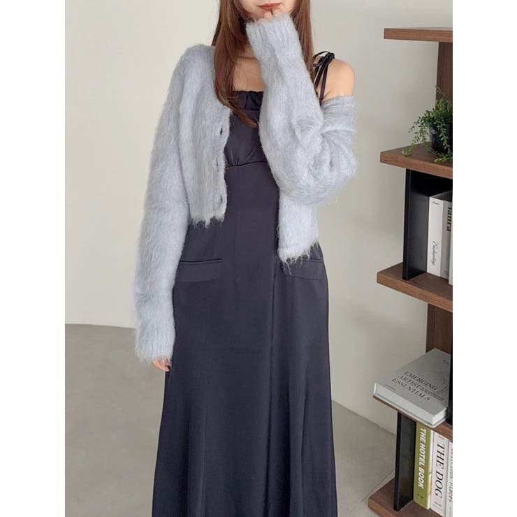 ブルー | ルミナスカラーショートカーディガン | dazzlin