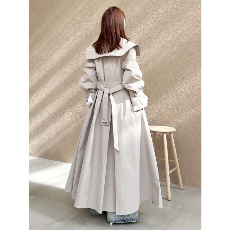 ビッグカラーフリルスリーブトレンチコート | dazzlin | 詳細画像14 