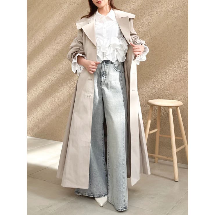 ビッグカラーフリルスリーブトレンチコート | dazzlin | 詳細画像15 