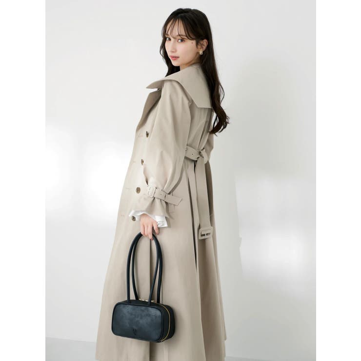 ビッグカラーフリルスリーブトレンチコート | dazzlin | 詳細画像4 