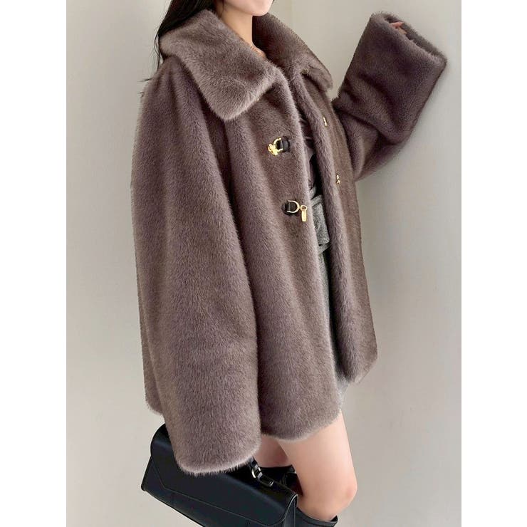 チャコールグレー | 【20周年記念復刻！】ビットミドルミンクライクファーコート | dazzlin