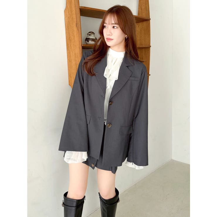 チャコールグレー | シングルテーラードジャケット | dazzlin