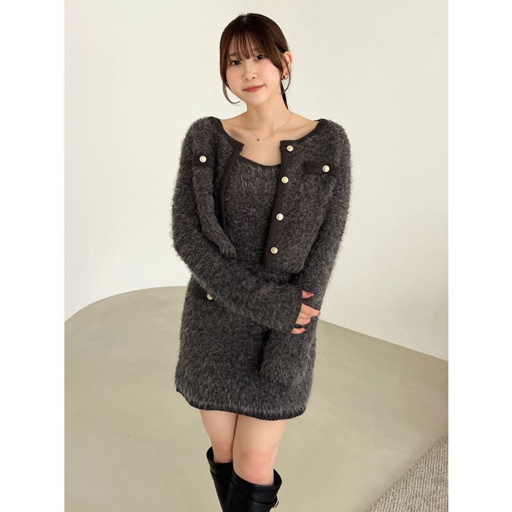 【セット対応】ヘアリーニットジャケット | dazzlin | 詳細画像28 