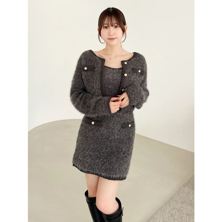 【セット対応】ヘアリーニットジャケット | dazzlin | 詳細画像29 