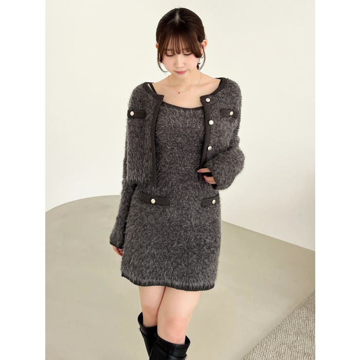 【セット対応】ヘアリーニットジャケット | dazzlin | 詳細画像30 