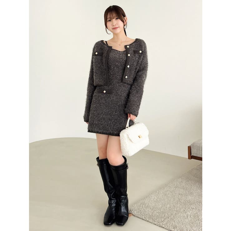 【セット対応】ヘアリーニットジャケット | dazzlin | 詳細画像32 