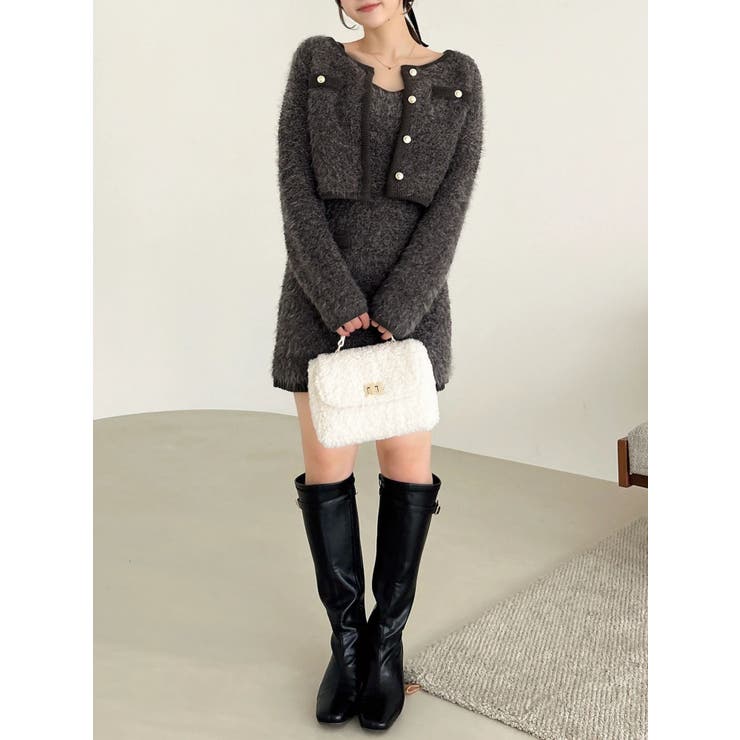 【セット対応】ヘアリーニットジャケット | dazzlin | 詳細画像33 