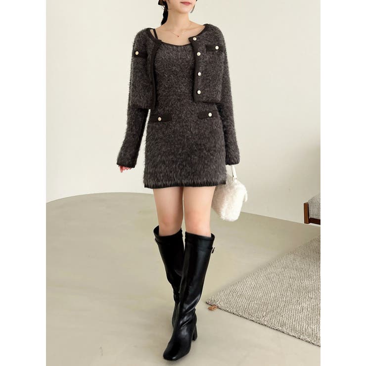 【セット対応】ヘアリーニットジャケット | dazzlin | 詳細画像34 