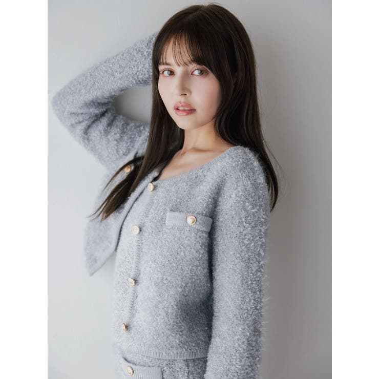 【セット対応】ヘアリーニットジャケット | dazzlin | 詳細画像4 