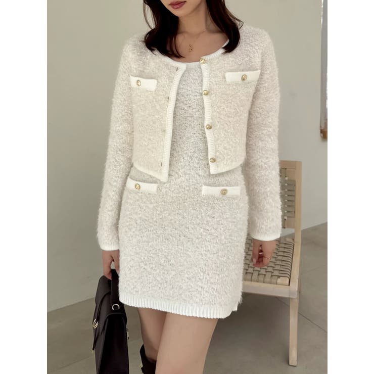 【セット対応】ヘアリーニットジャケット | dazzlin | 詳細画像9 