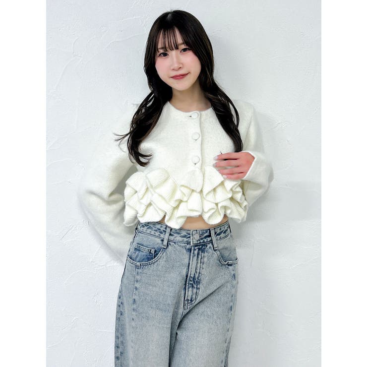 ヘムフリルニットジャケット | dazzlin | 詳細画像8 