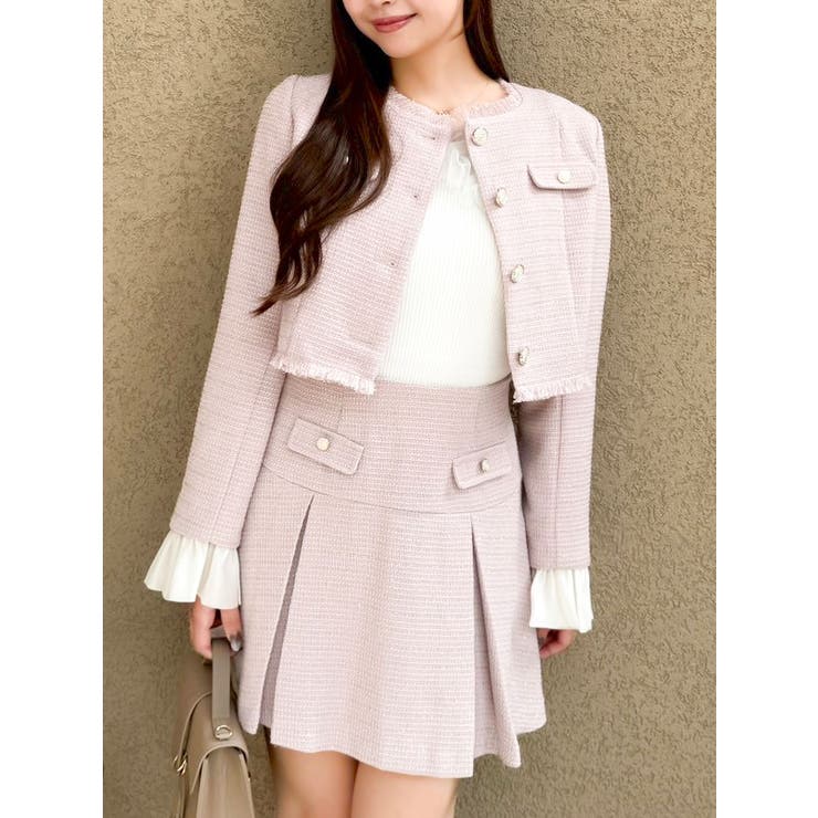 ピンク | 2WAYシングルツイードジャケット | dazzlin