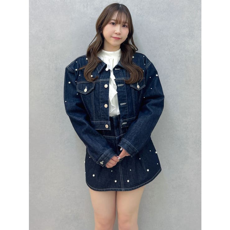 パールデニムショートジャケット | dazzlin | 詳細画像14 