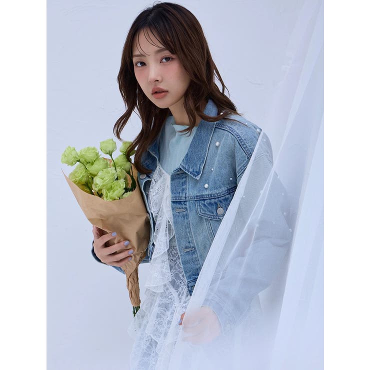 パールデニムショートジャケット | dazzlin | 詳細画像3 