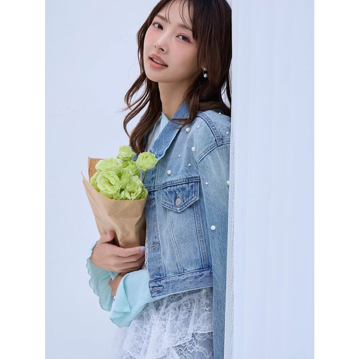 パールデニムショートジャケット | dazzlin | 詳細画像4 