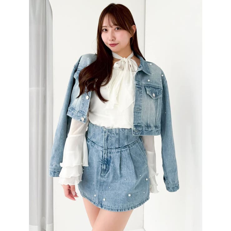 パールデニムショートジャケット | dazzlin | 詳細画像7 