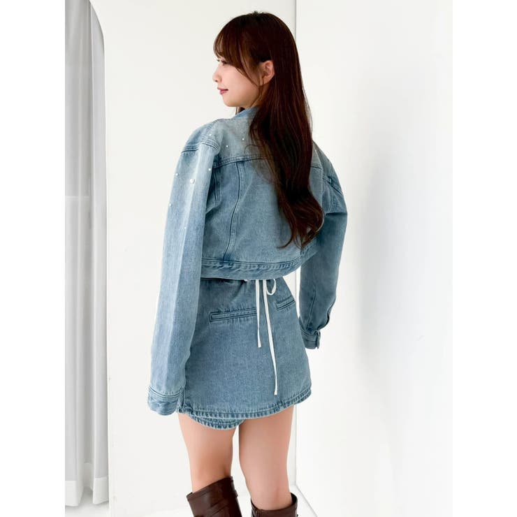 パールデニムショートジャケット | dazzlin | 詳細画像8 