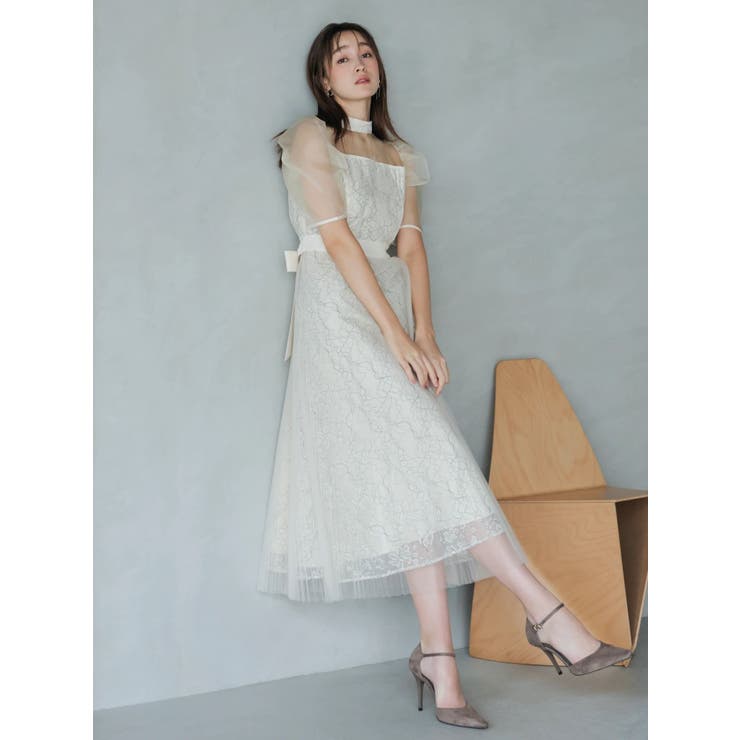 【藤井サチコラボ】チュールレイヤードレースドレス | dazzlin | 詳細画像6 