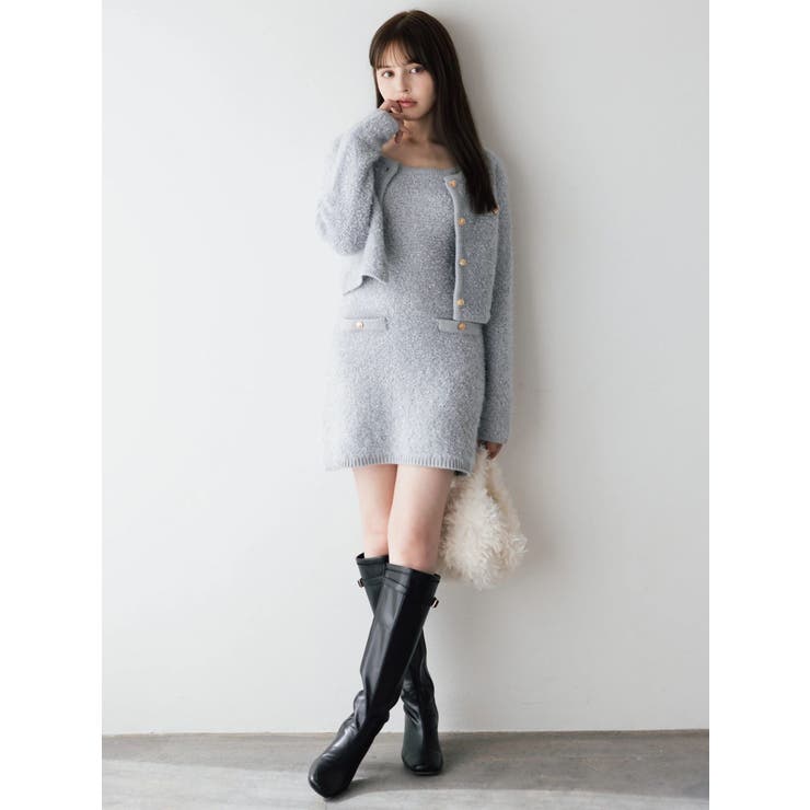 【セット対応】ヘアリーニットミニワンピース | dazzlin | 詳細画像3 