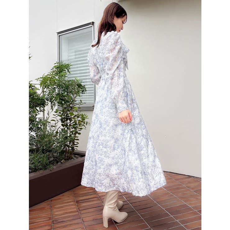 ヘアリーフラワーシフォンワンピース | dazzlin | 詳細画像10 