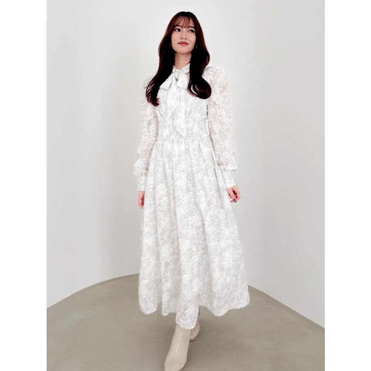 ヘアリーフラワーシフォンワンピース | dazzlin | 詳細画像19 